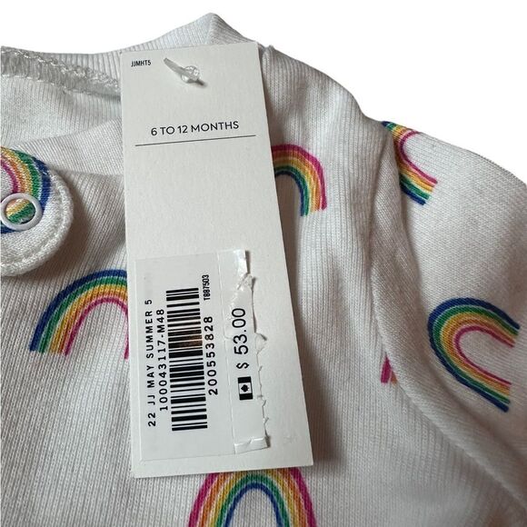 NWT Janie and Jack Zipper Rainbow Sleeper (6-12 Months) - Picture 5 of 7